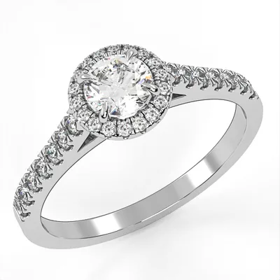 Halo Engagement Ring//Diamond Band//Wedding Ring//White Gold//Rose gold//ER8