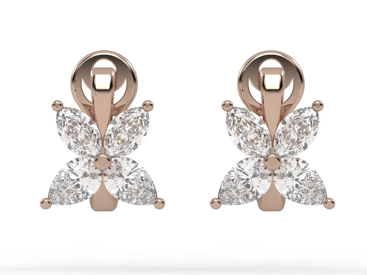 Diamond earrings, exquisite craftsmanship with lab-grown or natural diamonds, perfect gift. EAR8 · 3