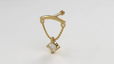 Curved Labret Diamond Piercing Model PR2