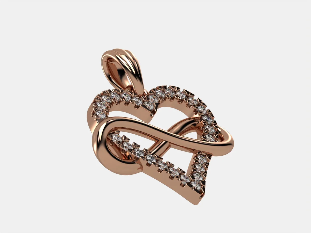 Infinity Heart Pendant // Diamond Pendant // Gold pendant // Natural diamonds // Lab diamonds // DP10 · 4
