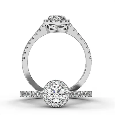 Halo Engagement Ring//Diamond Band//Wedding Ring//White Gold//Rose gold//ER6