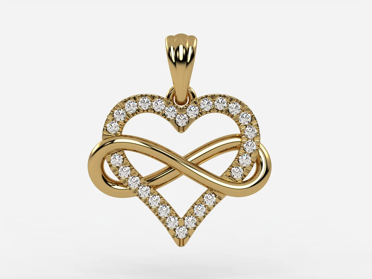 Infinity Heart Pendant // Diamond Pendant // Gold pendant // Natural diamonds // Lab diamonds // DP10 · 6