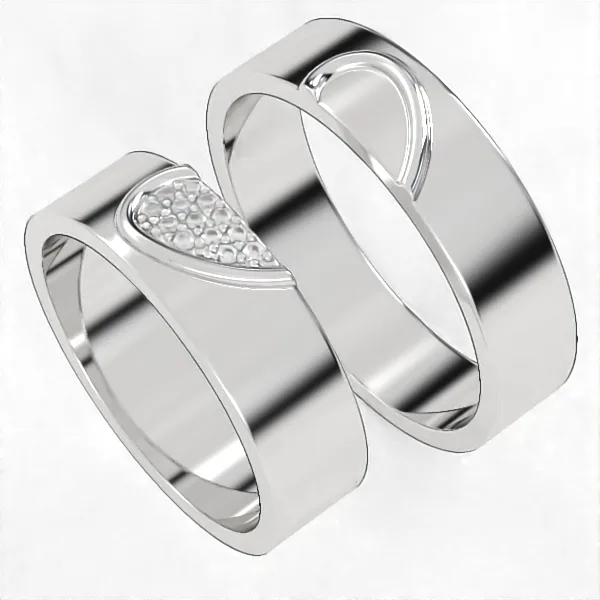Jewelry STL file // Rings STL model // Wedding bands // Set wedding rings // WR46 · 4