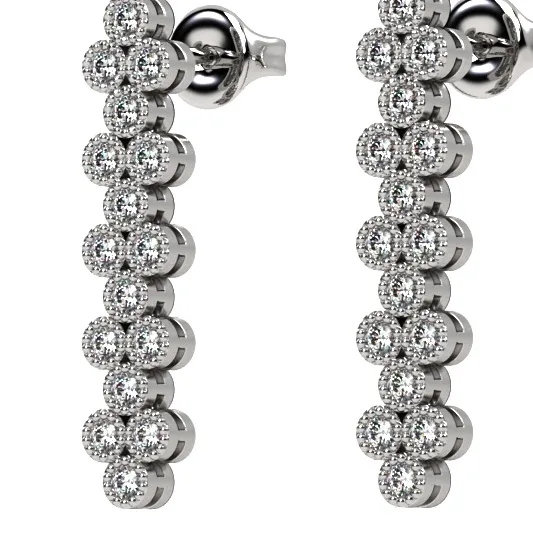 Diamond Earrings,gold earrings,lab diamonds, natural diamonds, gift for women, EAR4 · 3