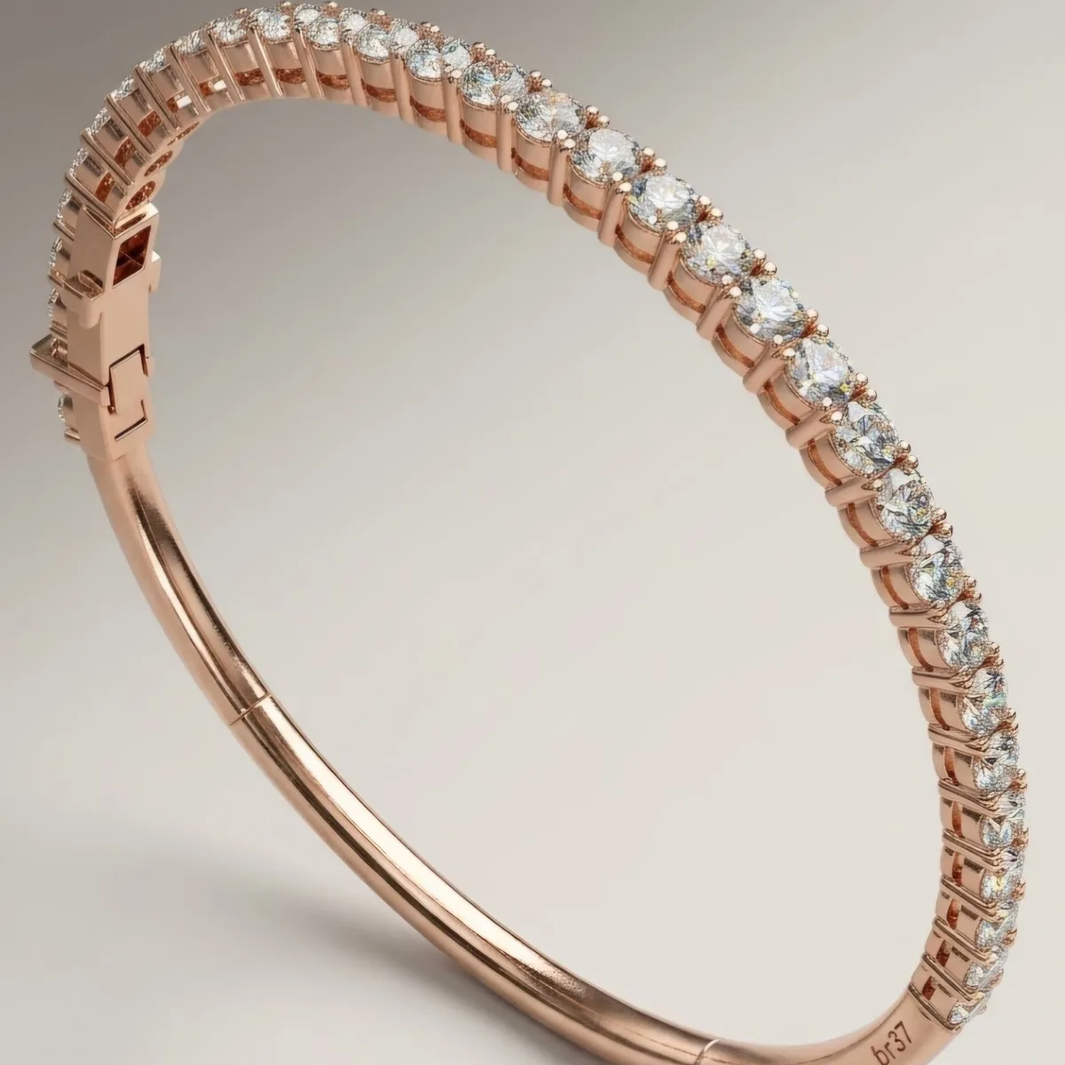 Gold bracelet // Diamonds bracelet // Hard bangel // Gift for her // Jewelry design // Br20) · 1