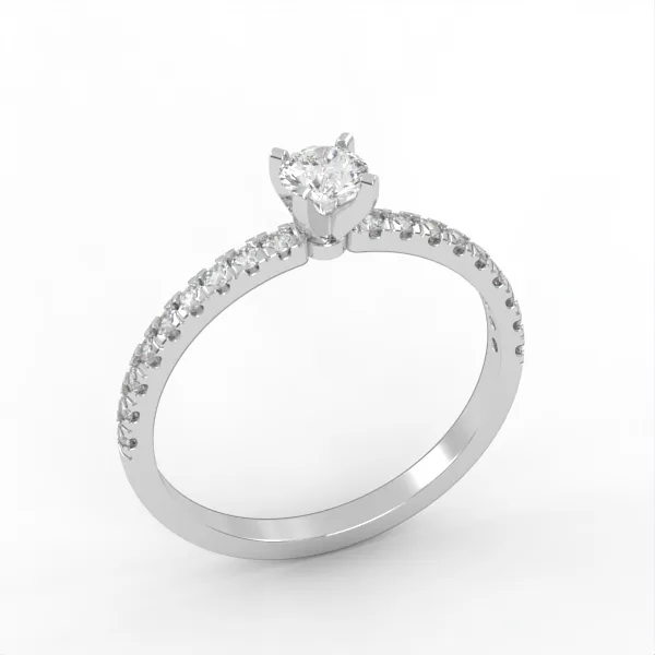 Halo Engagement Ring // Diamond Band // Wedding Ring // White Gold // Rose gold // ER7 · 1
