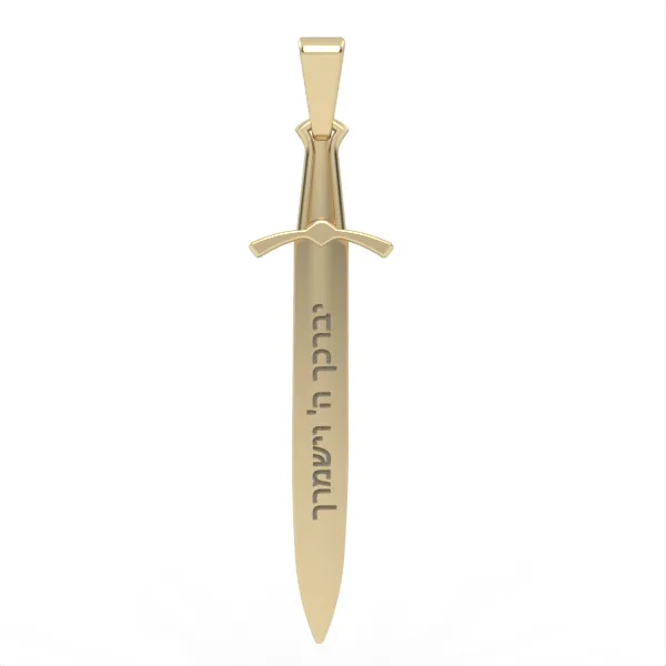 Gold Sword Pendant//Elegant Everyday Jewelry//Perfect Anniversary or Birthday Gift// Model DP17 · 1