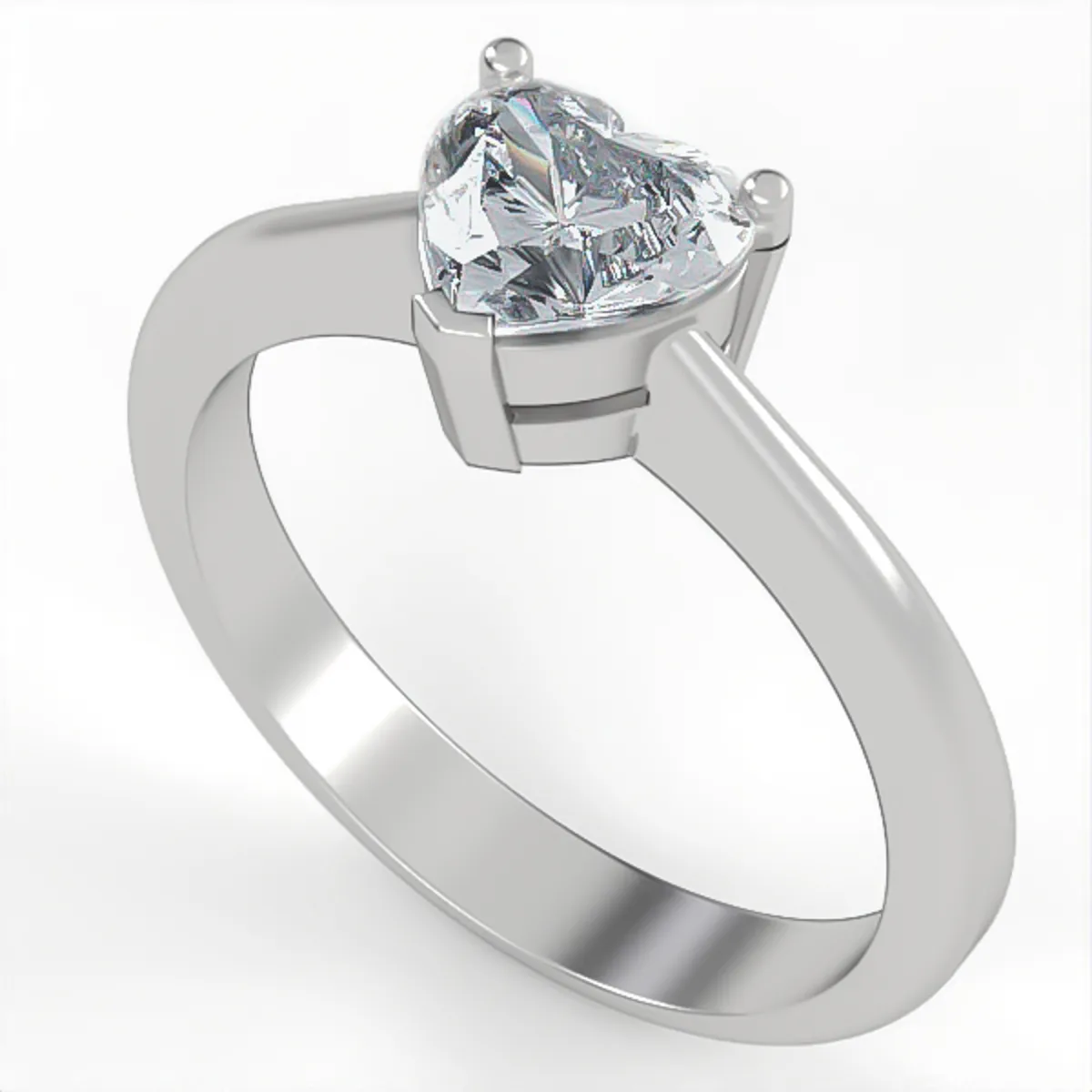 Heart-Shape Diamond Engagement Ring // White Gold // Rose gold // Gift for women // Model ER19 · 2