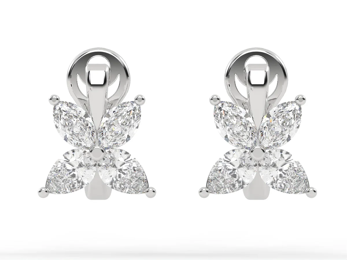 Diamond earrings, exquisite craftsmanship with lab-grown or natural diamonds, perfect gift. EAR8 · 2
