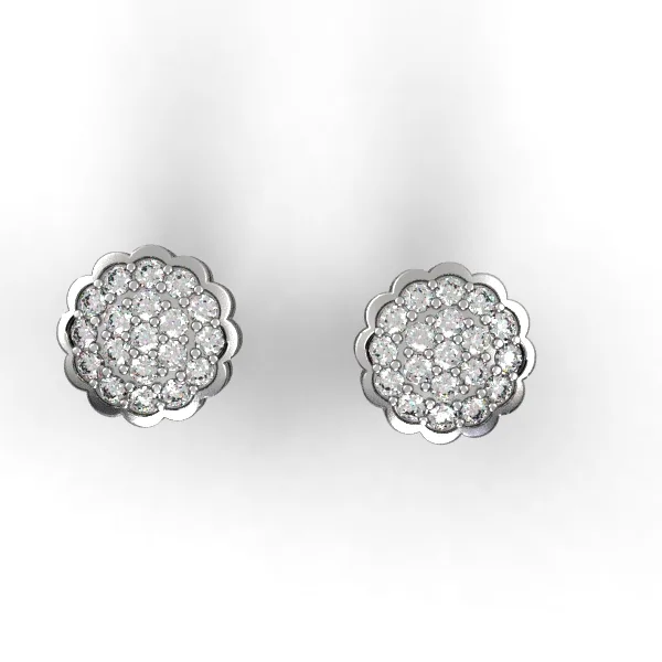 Gold earrings with diamonds // Natural diamonds // Lab diamonds // White gold // Rose gold // Ear19 · 2