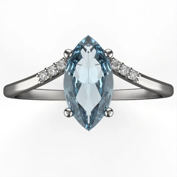 Blue Topaz & Diamond //Gold Ring//Blue Topaz//gift for women//gemstone jewelry//GSR15 · 3