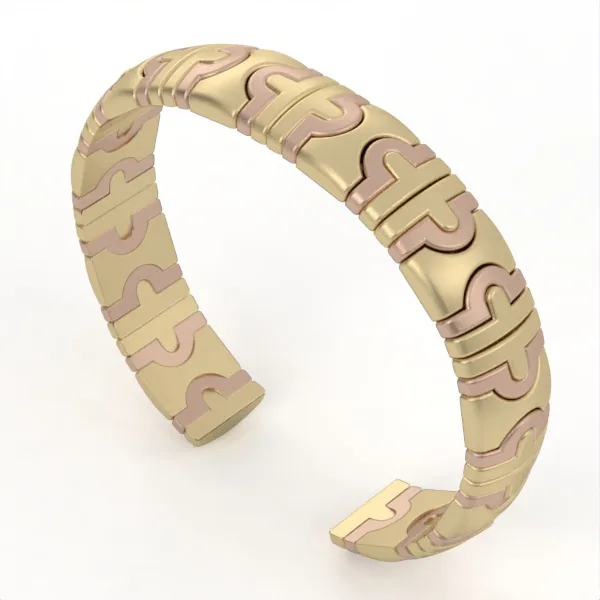 Hard bracelet, gold bracelet, combined bracelet, model BR6 · 3