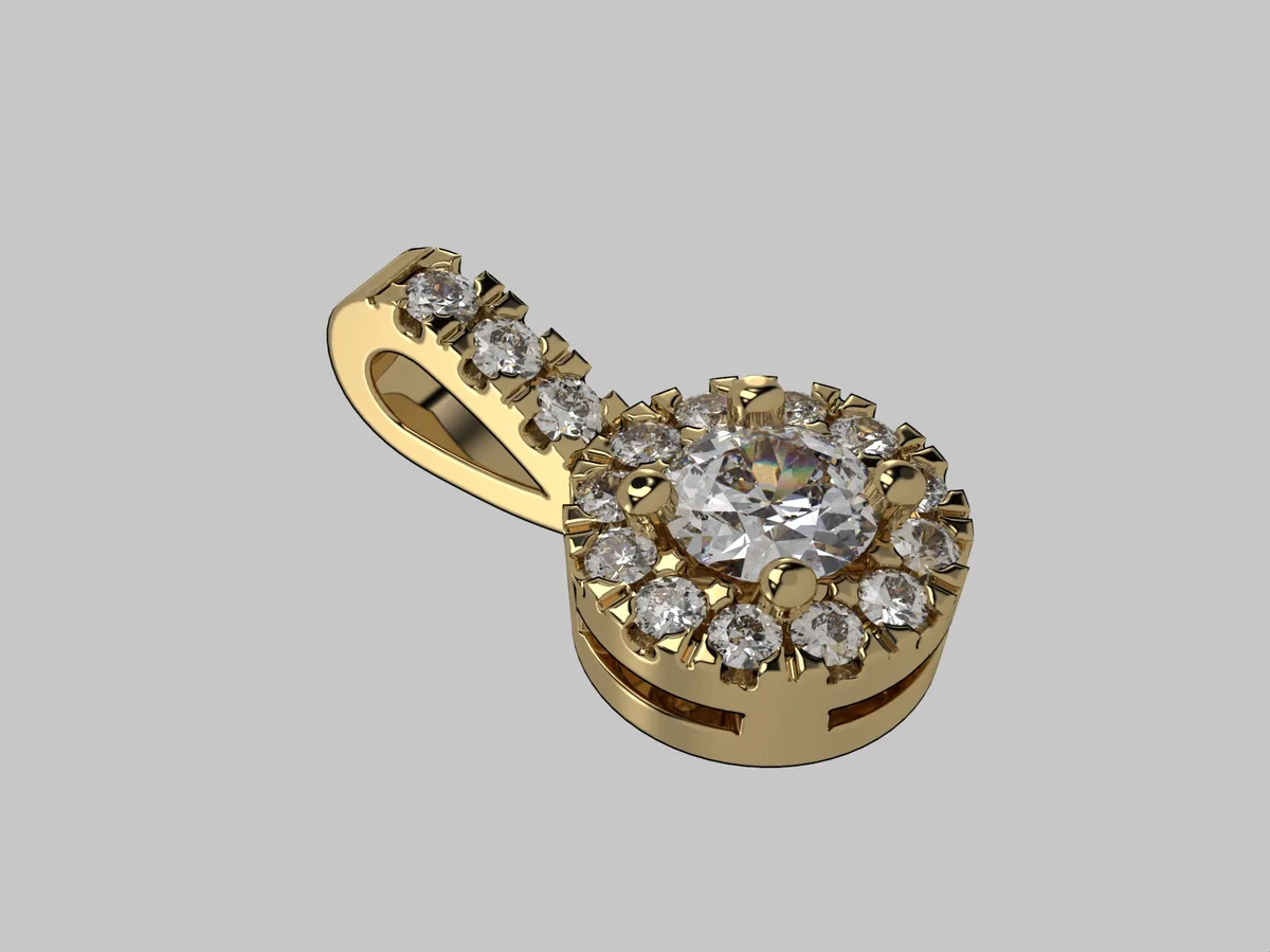 Diamond Pendant // Gold pendant // Natural diamonds // Lab diamonds // Model DP9 · 4