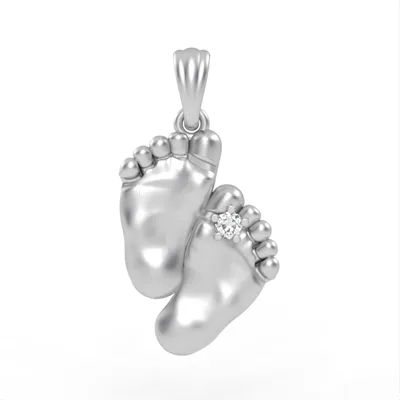 Baby feet//Gold pendant// Diamond pendant// Gift// White gold pendant//Rose gold pendant//DP5