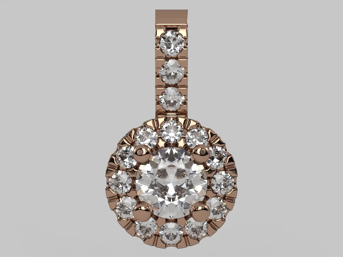Diamond Pendant // Gold pendant // Natural diamonds // Lab diamonds // Model DP9 · 6