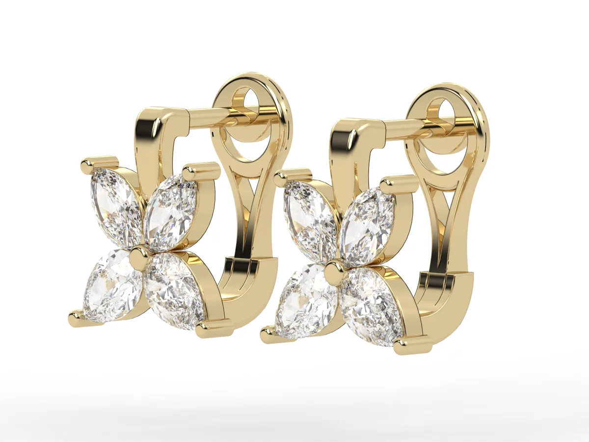 Diamond earrings, exquisite craftsmanship with lab-grown or natural diamonds, perfect gift. EAR8 · 4