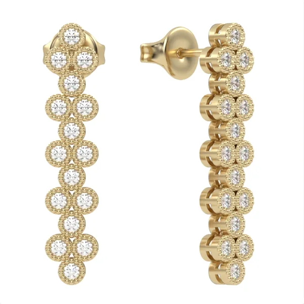 Diamond Earrings,gold earrings,lab diamonds, natural diamonds, gift for women, EAR4 · 1