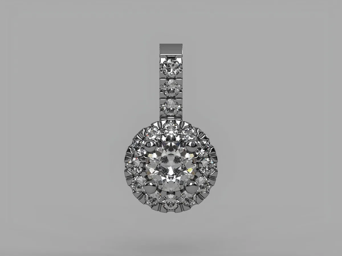 Diamond Pendant // Gold pendant // Natural diamonds // Lab diamonds // Model DP9 · 1