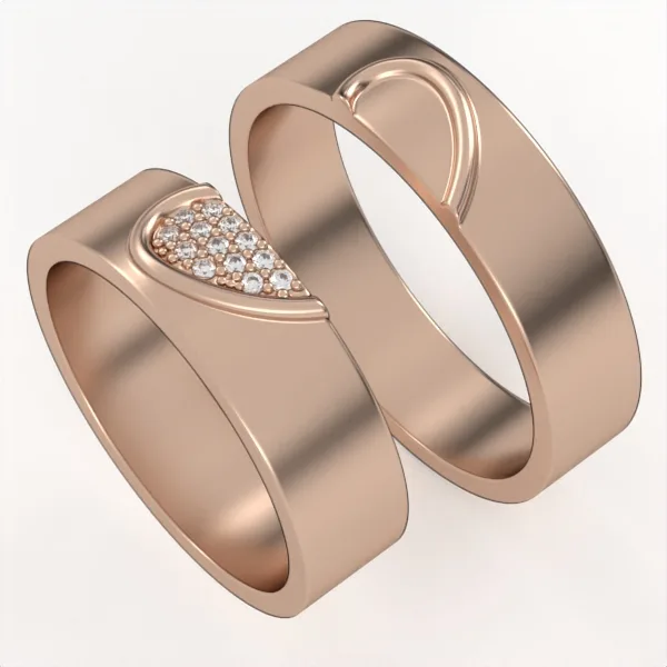 Jewelry STL file // Rings STL model // Wedding bands // Set wedding rings // WR46 · 6