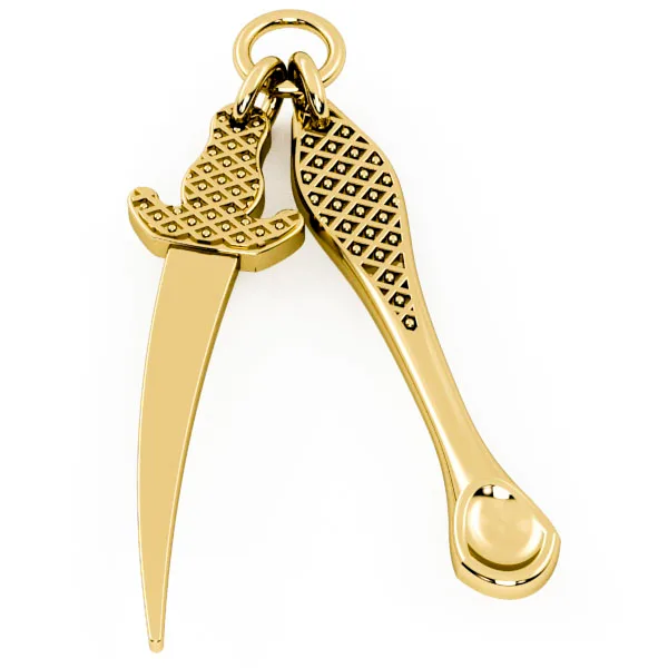 Gold Toothpick and Sword Pendant // Elegant Everyday Jewelry // Perfect Birthday Gift // DP24 · 1